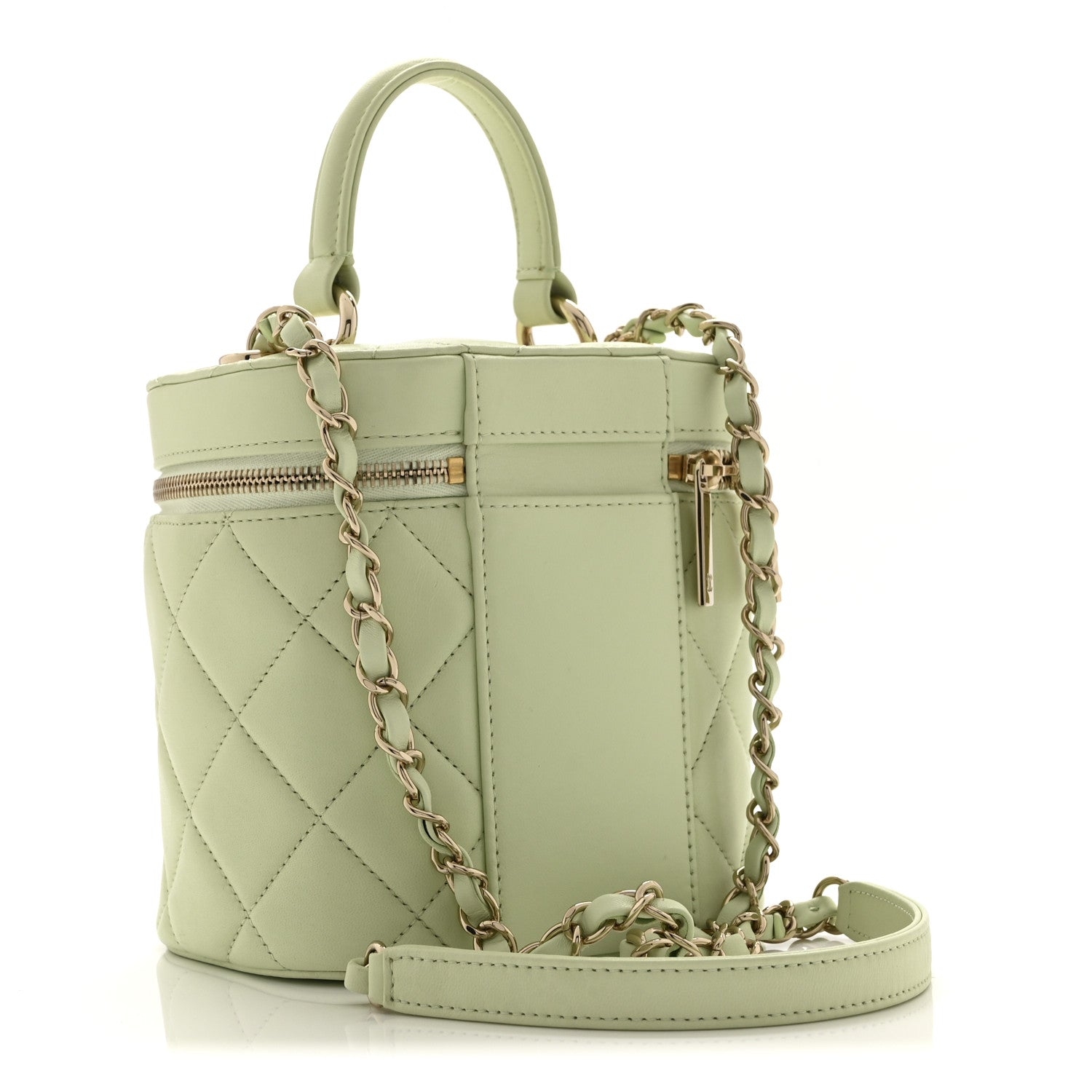 Chanel Lambskin Quilted Trendy Vanity Case Sea Green 3 of 10