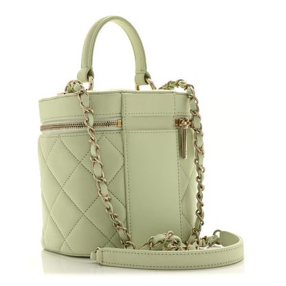 Chanel Lambskin Quilted Trendy Vanity Case Sea Green 3 of 10
