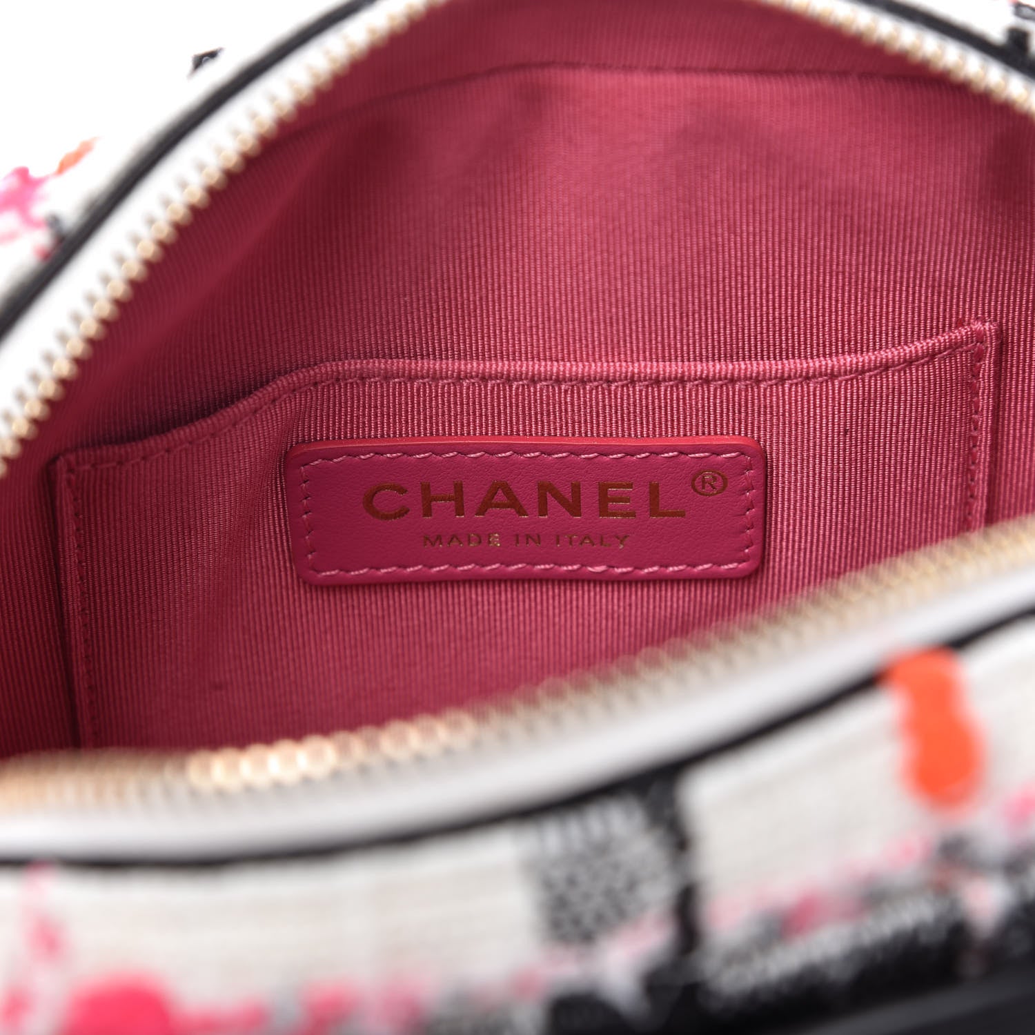 Chanel Tweed Lambskin Quilted Coco Midnight Camera Case White Black Multicolor 8 of 10