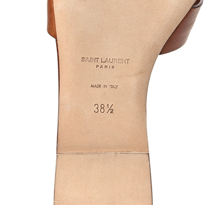 Saint Laurent Calfskin Tribute 05 Slide Sandals 38.5 Amber 8 of 13
