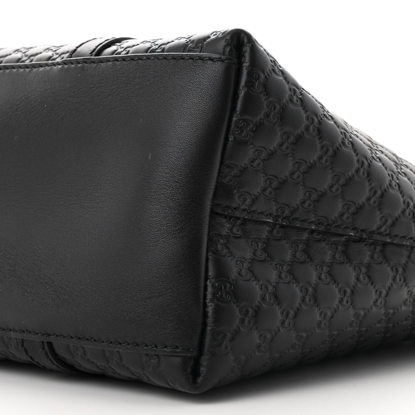 Soft Microguccissima Small Zippered Satchel Black