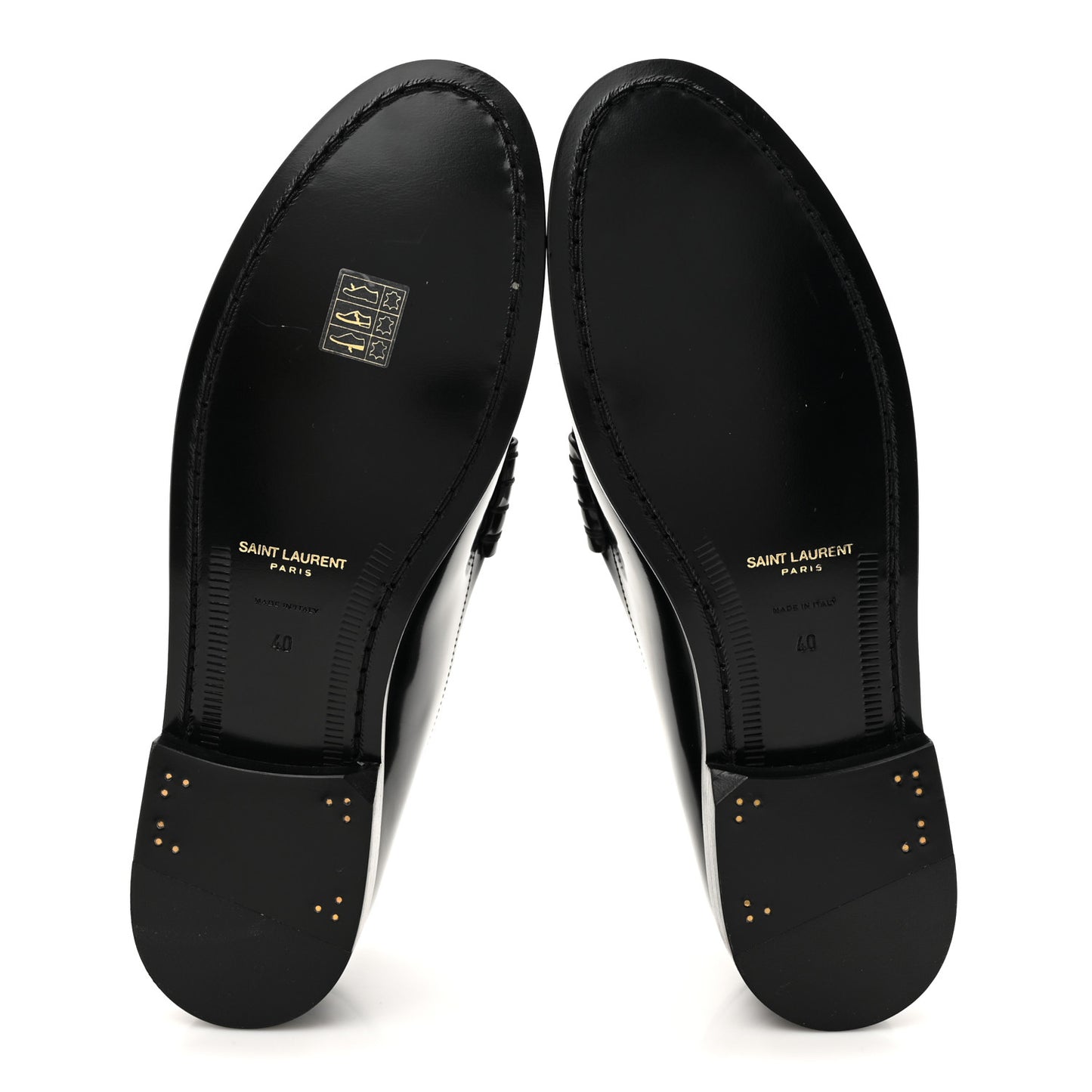 Glazed Calfskin Le Loafer 15 Penny Slippers 40 Black