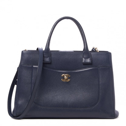 Chanel Grained Calfskin Small Neo Executive Shopper Tote Navy 1 of 9