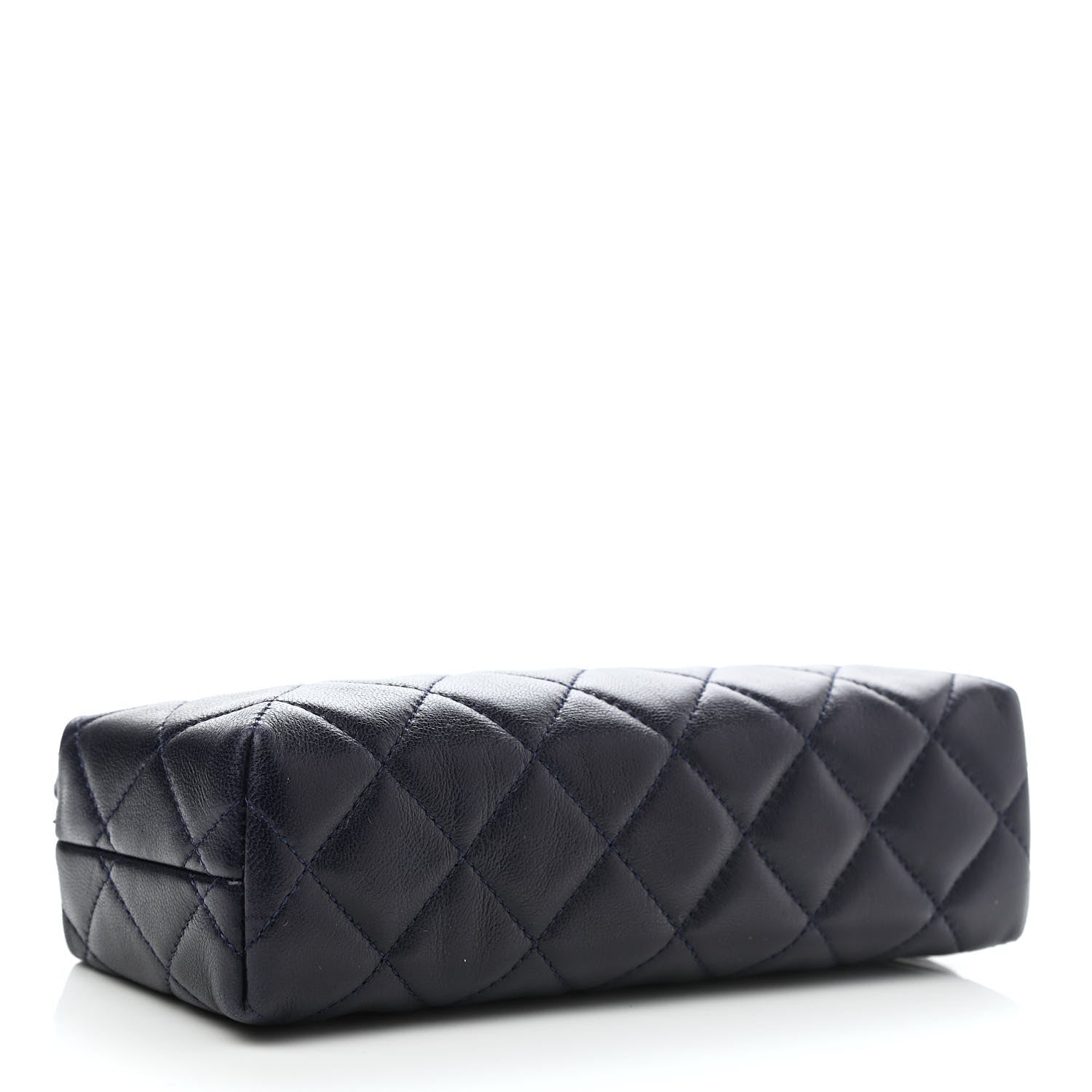 Chanel Lambskin Quilted Cosmetic Case Navy Blue 4 of 8