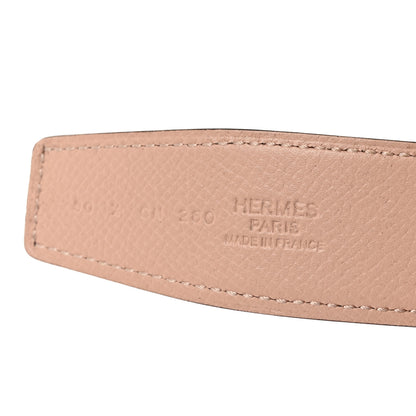 Hermes Swift Epsom Reversible 32mm Martelee H Belt 90 36 Bleu Indigo Rose Eglantine 5 of 6