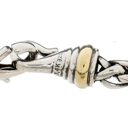 David Yurman Sterling Silver 14K Yellow Gold 6mm Wheat Chain Bracelet 4 of 4