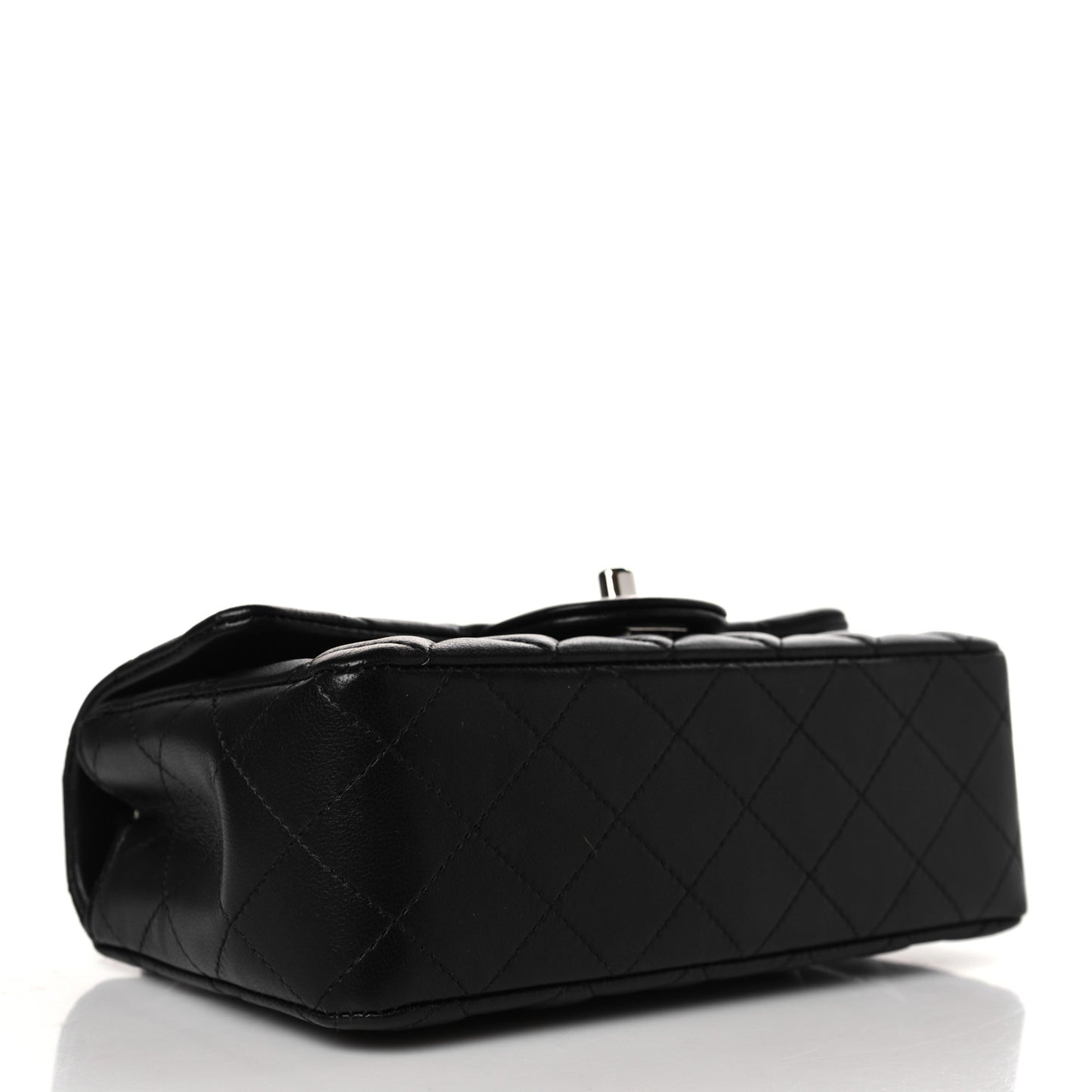 Lambskin Quilted Mini Rectangular Flap Black