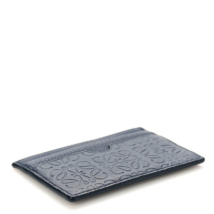 Loewe Calfskin Embossed Anagram Cardholder Navy Blue 4 of 8