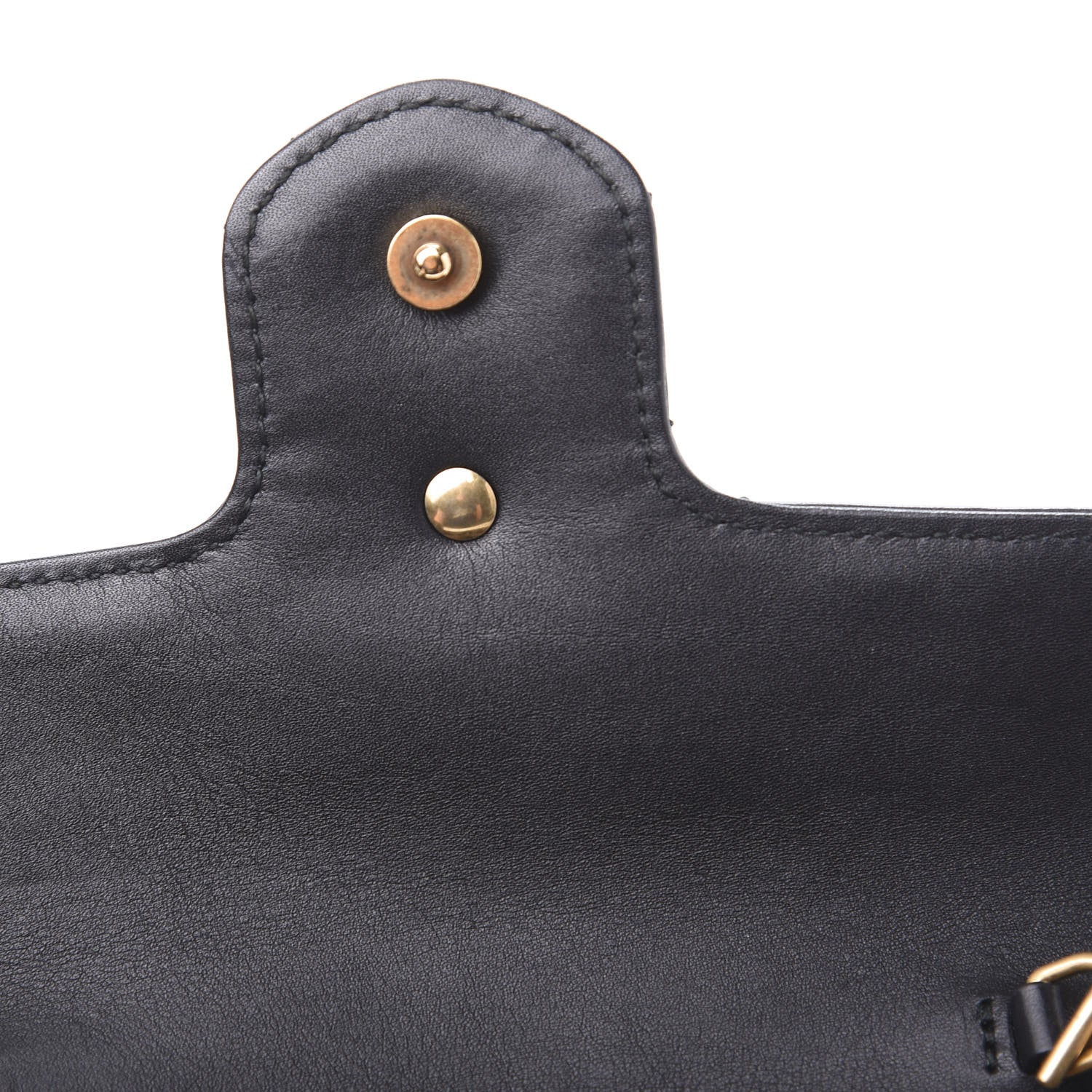 Gucci Calfskin Matelasse Super Mini GG Marmont Shoulder Bag Black 9 of 14