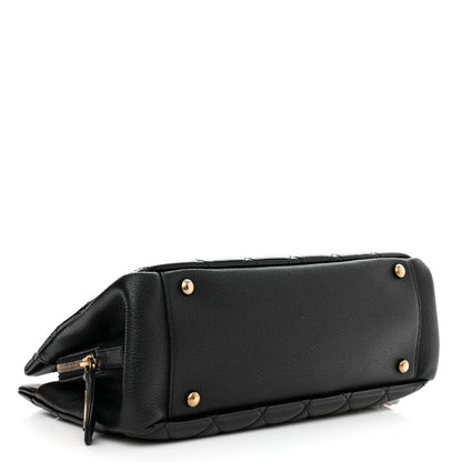 Chanel Patent Goatskin Quilted Small CC Eyelet Tote Black 3 of 9