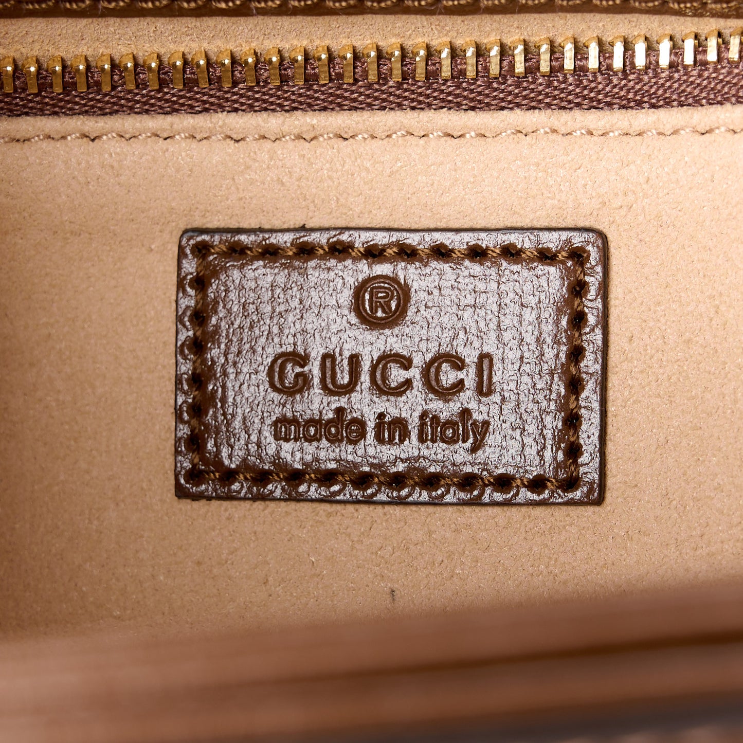 GG Supreme Monogram Horsebit 1955 Shoulder Bag Beige Brown Sugar