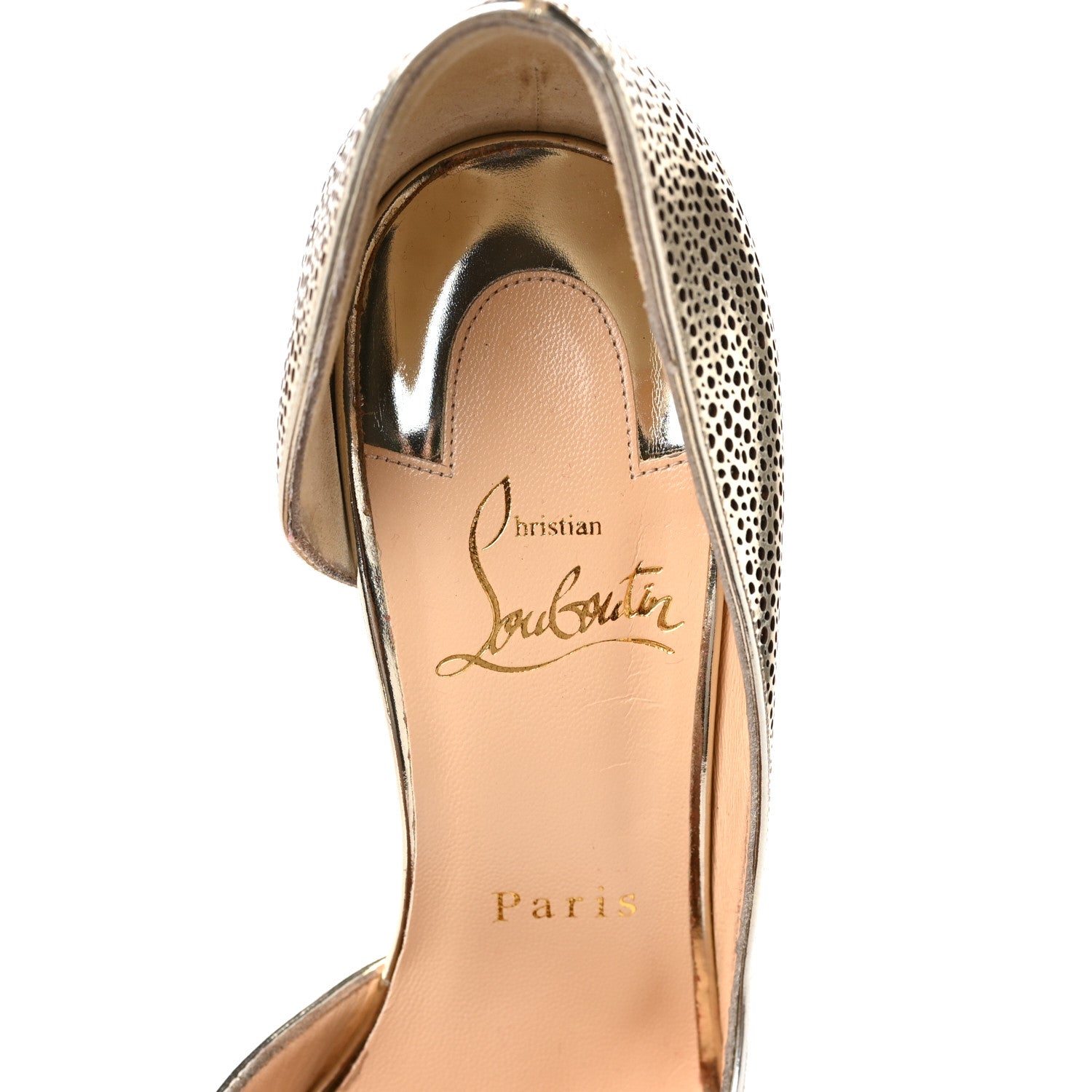 Christian Louboutin Patent Glitter Galupump 100 Pumps 37 Light Gold Ivory 7 of 10