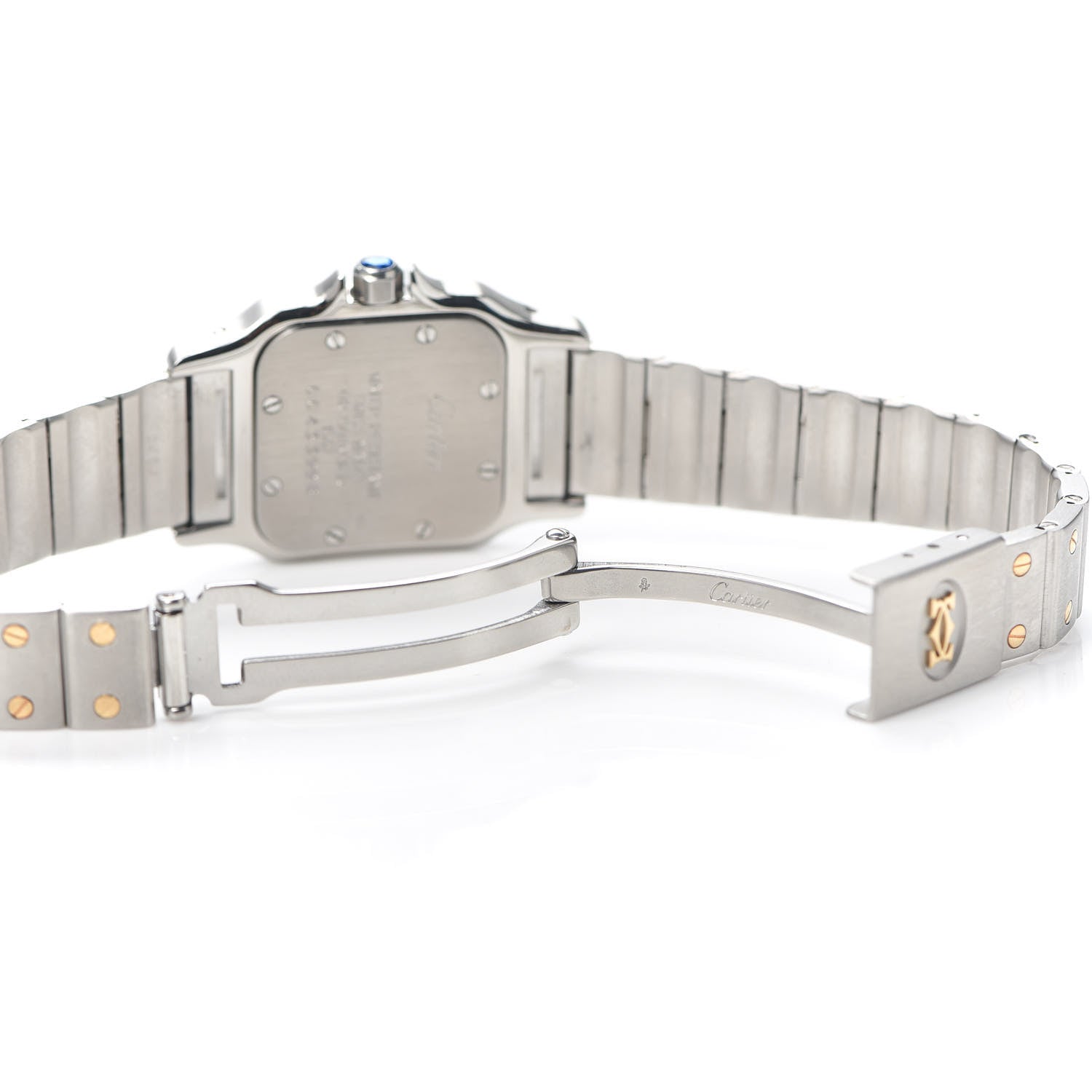 Cartier Stainless Steel 18K Yellow Gold 24mm Santos De Cartier Galbee Quartz Watch 5 of 5