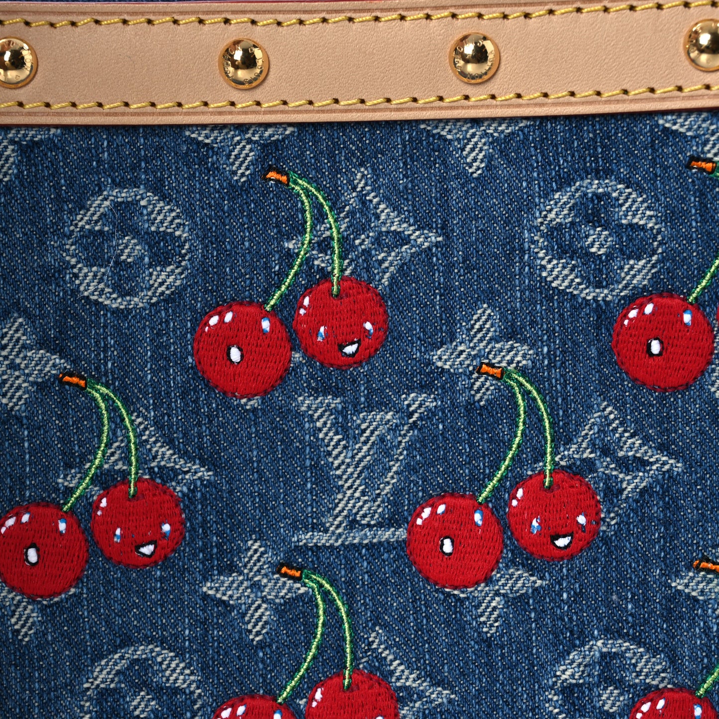 LV X TM Monogram Denim Cerises Pochette Accessories Blue
