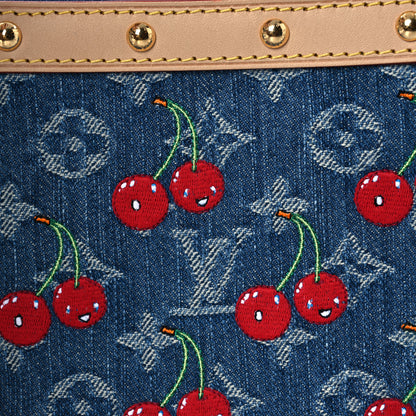 Louis Vuitton LV X TM Monogram Denim Cerises Pochette Accessories Blue 8 of 11