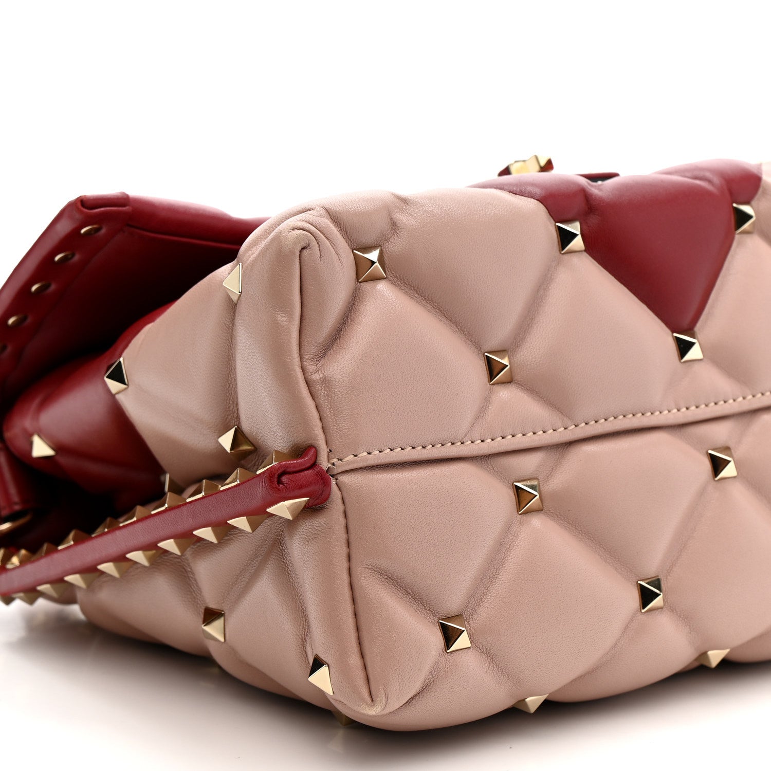 Valentino Garavani Nappa Medium Candystud Top Handle Bag Poudre Rubino 10 of 13