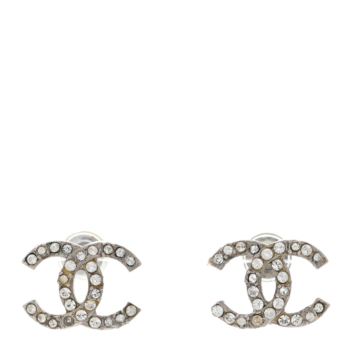 Crystal CC Earrings Silver