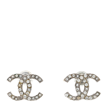 Chanel Crystal CC Earrings Silver 1 of 4