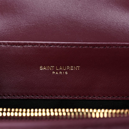 Saint Laurent Calfskin Y Quilted Monogram Small Loulou Chain Satchel Dark Legion Red 6 of 11