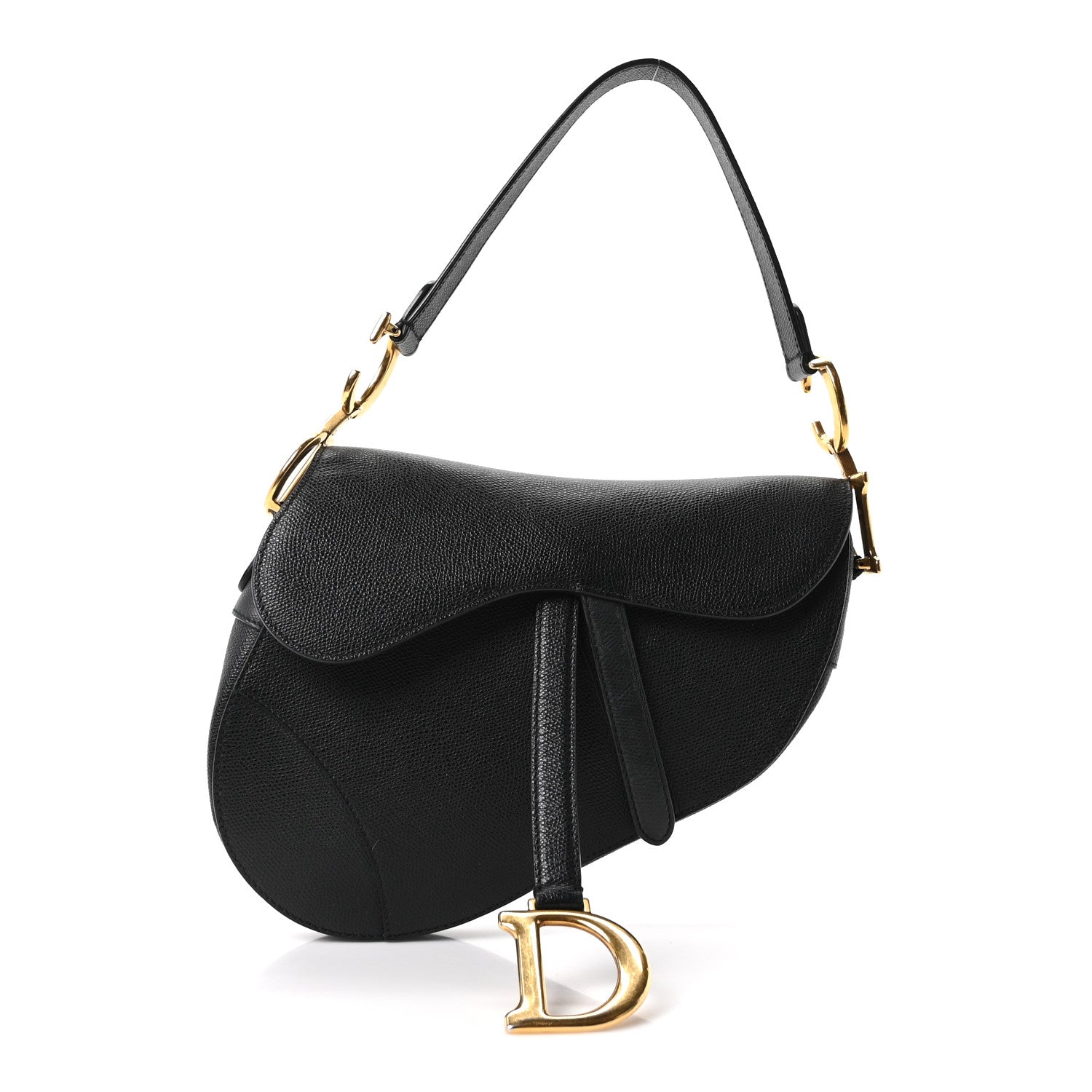 Christian Dior Grained Calfskin Saddle Bag Black 1 of 10