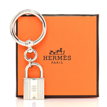 Hermes Palladium Mini Loop Charms Cadenas Scarf Ring Silver 5 of 5
