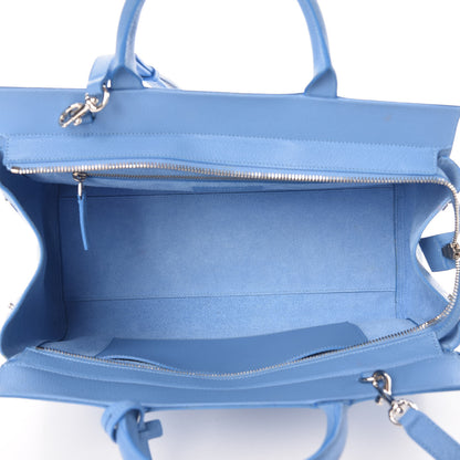 Saint Laurent Grained Calfskin Small Rive Gauche Cabas Blue Clair 6 of 10