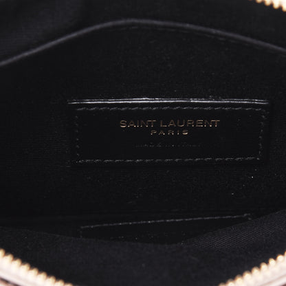 Saint Laurent Grain De Poudre Chevron Monogram Bill Pouch Dark Beige 5 of 11