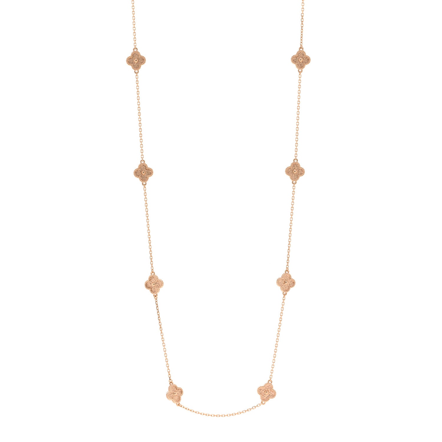 Van Cleef & Arpels 18K Rose Gold 16 Motifs Sweet Alhambra Necklace 1 of 5