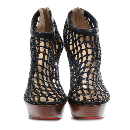 Christian Louboutin Leather Python Coussin 140 Platform Cage Booties 41.5 Black 1 of 6