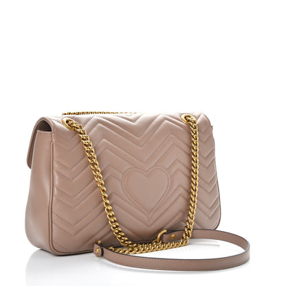 Gucci Calfskin Matelasse Medium GG Marmont Shoulder Bag Porcelain Rose 3 of 7