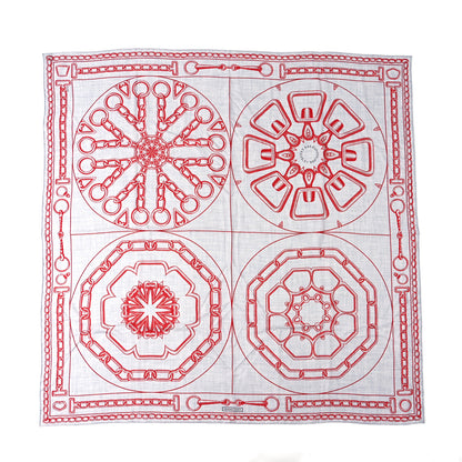 Hermes Cashmere Silk L'Effet Kaleidoscope Shawl 140 Gris Chine Rouge 1 of 3