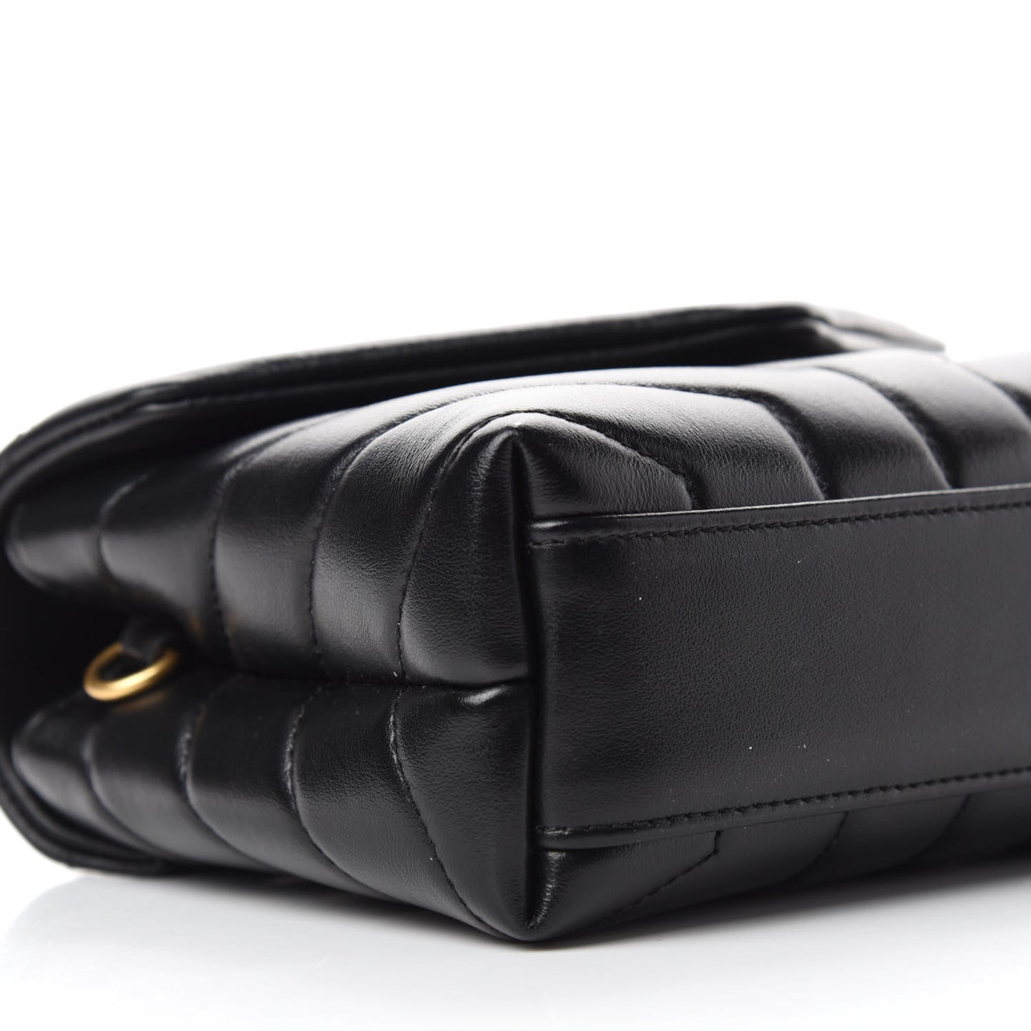 Calfskin Y Quilted Monogram Toy Loulou Crossbody Bag Black