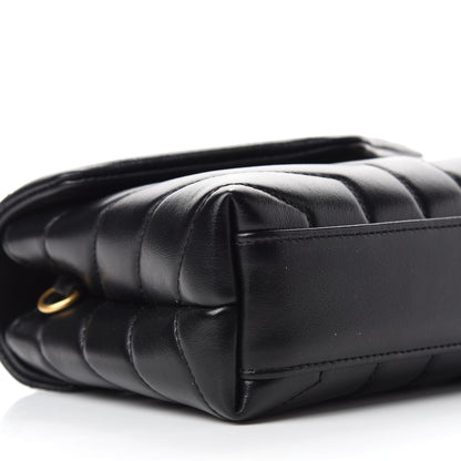 Saint Laurent Calfskin Y Quilted Monogram Toy Loulou Crossbody Bag Black 6 of 12