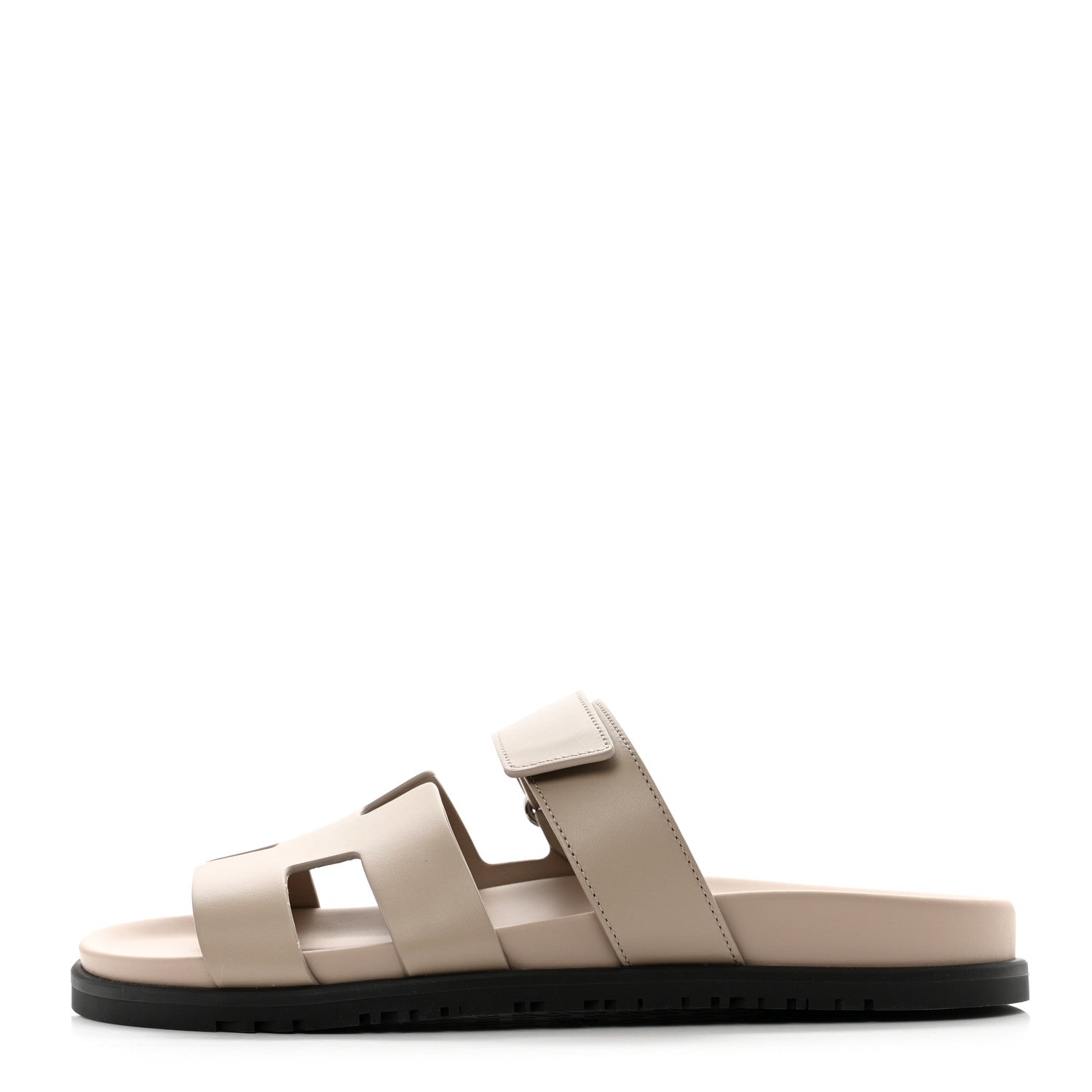 Hermes Calfskin Womens Chypre Sandals 40 Beige Mastic 1 of 9