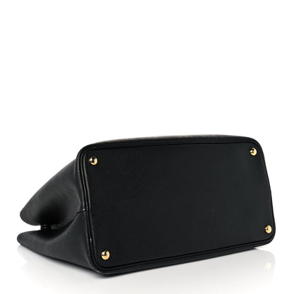 Prada Saffiano Cuir Medium Double Bag Black Fuoco 4 of 9