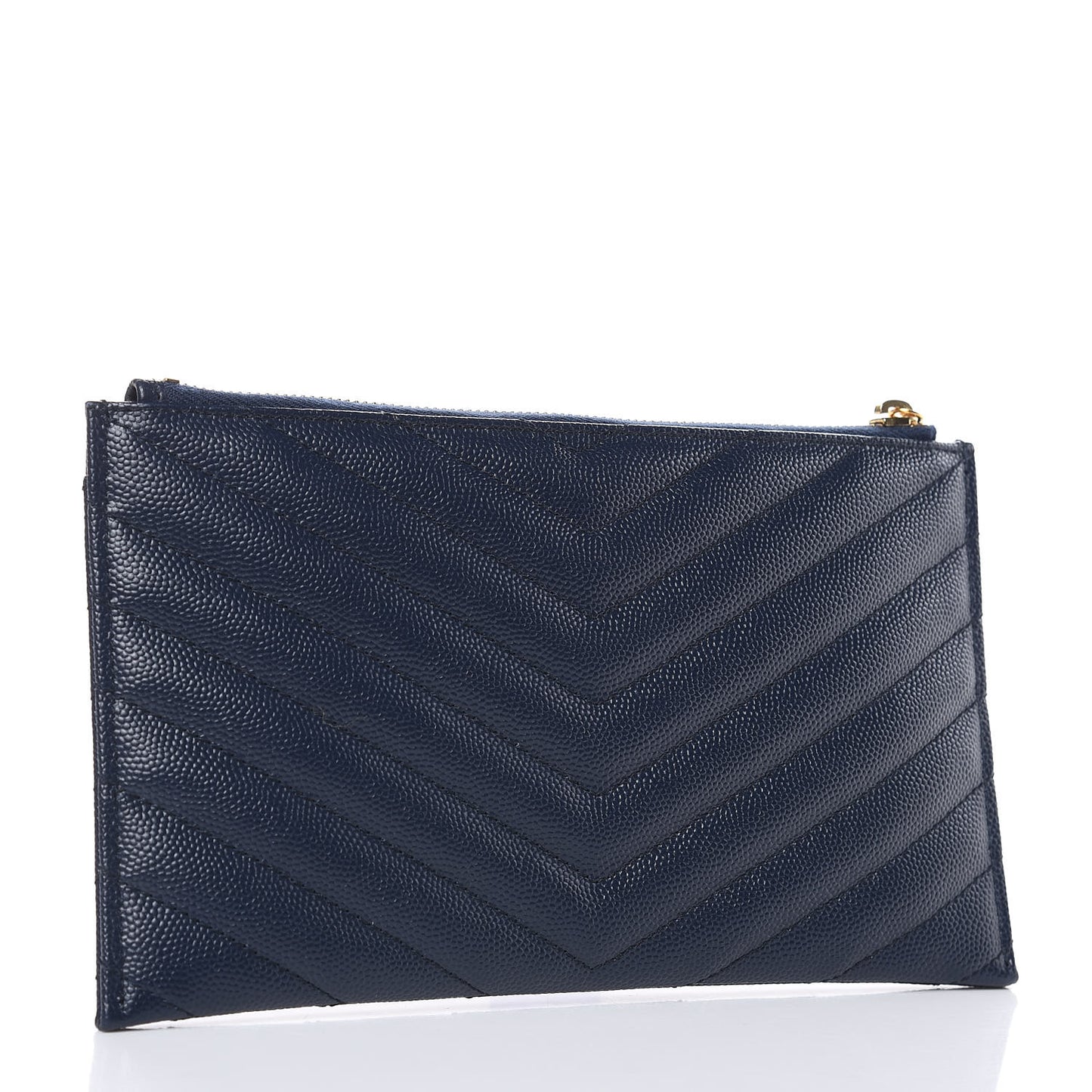 Grain De Poudre Chevron Monogram Bill Pouch Navy