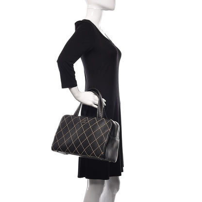 Chanel Calfskin Wild Stitch Top Handle Bag Black 2 of 14