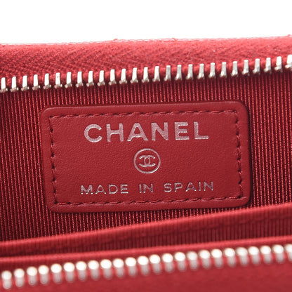 Chanel Caviar Quilted Zip Coin Purse Red 6 of 8