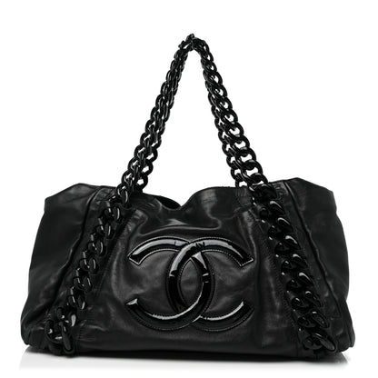 Chanel Calfskin Modern Chain Rhodoid East West Tote Black 1 of 17