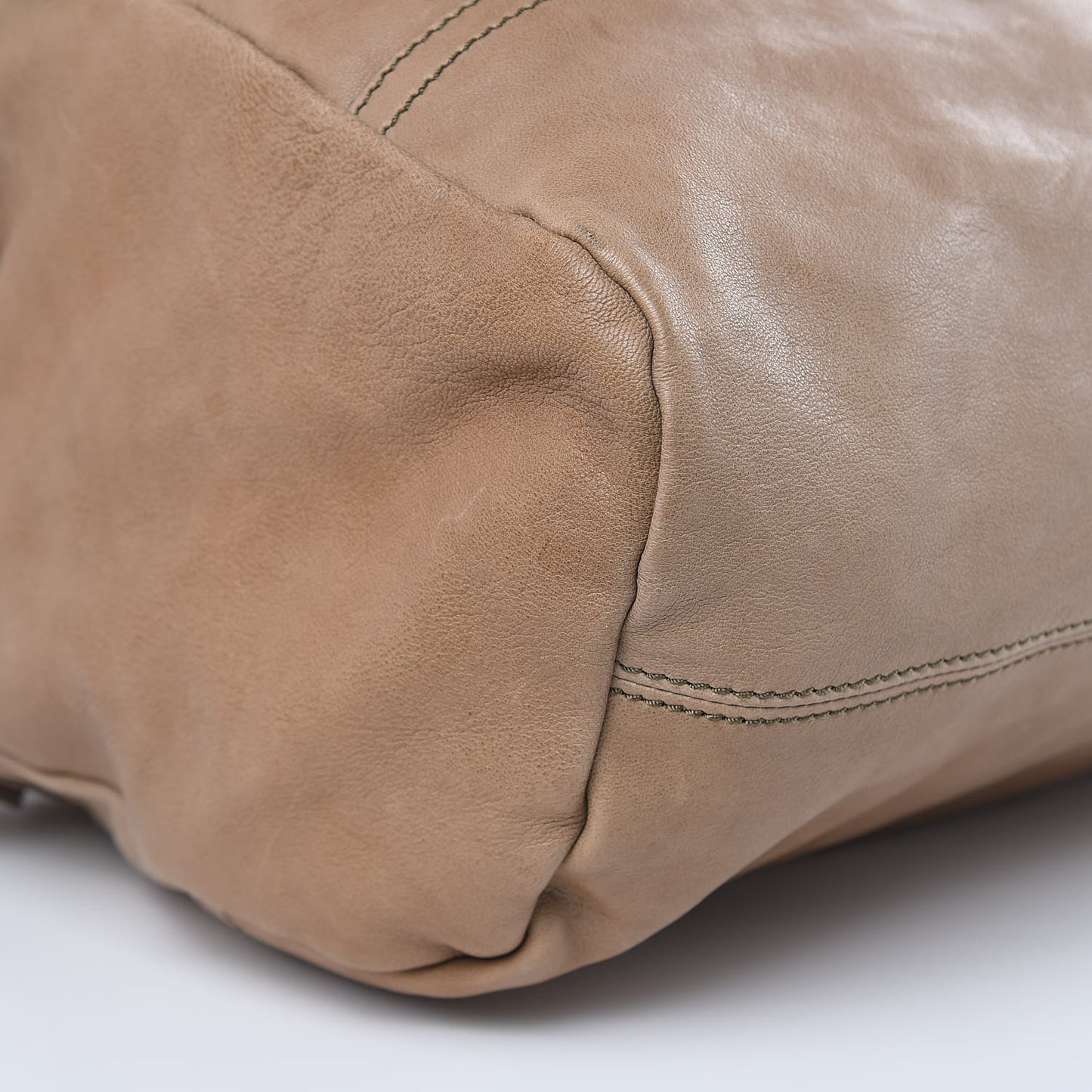 Washed Lambskin Large Studded Pandora Beige