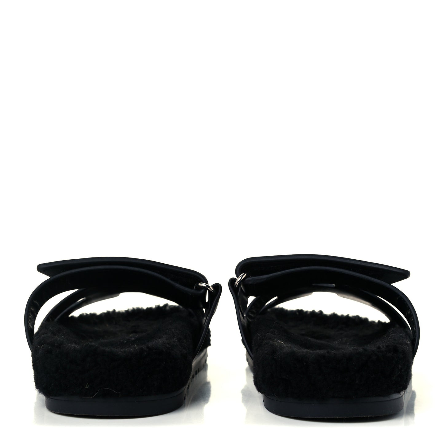 Calfskin Woolskin Womens Chypre Sandals 37 Black