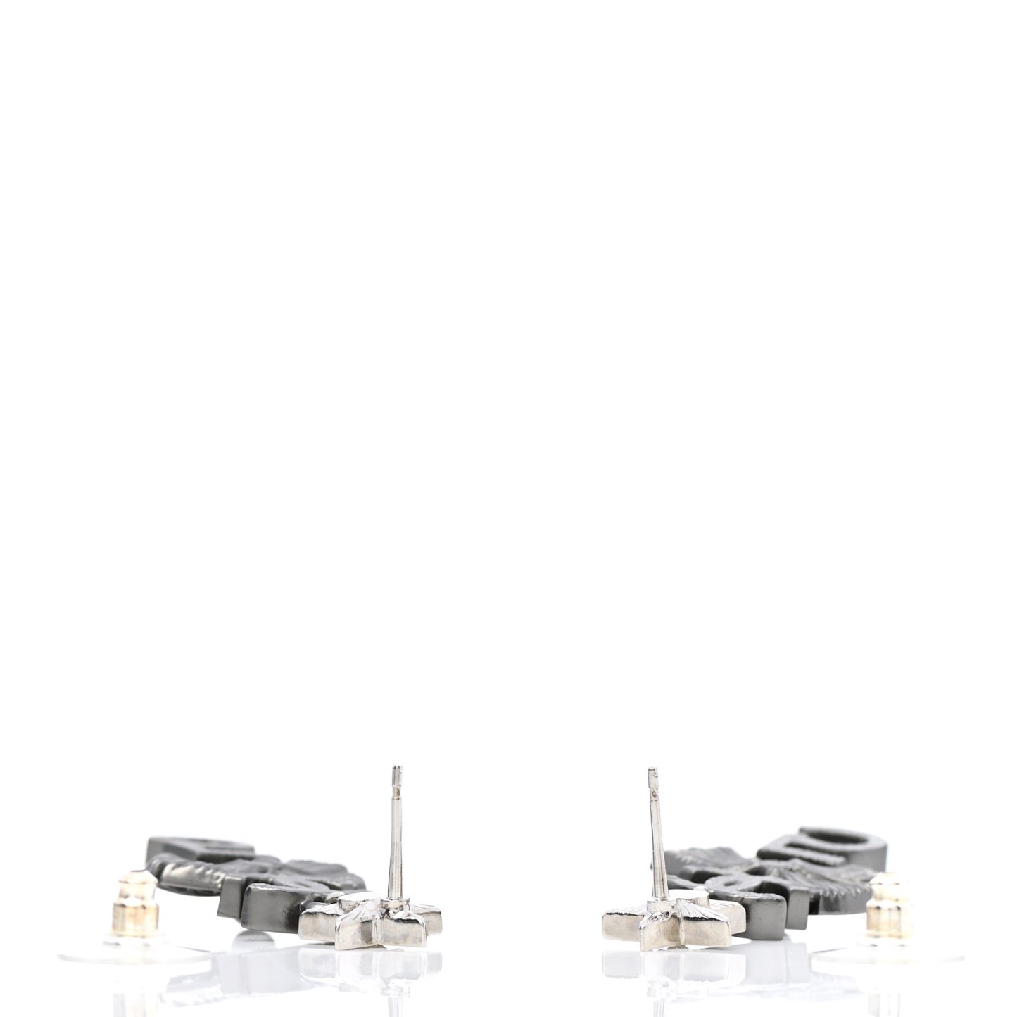 Ruthenium Crystal Pearl CC Drop Earrings
