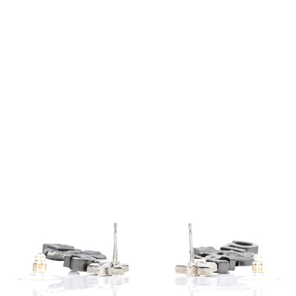Chanel Ruthenium Crystal Pearl CC Drop Earrings 3 of 5