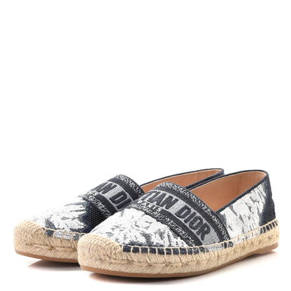 Christian Dior Canvas Tie and Dior Embroidered Granville 15mm Espadrilles 36 Denim 2 of 10