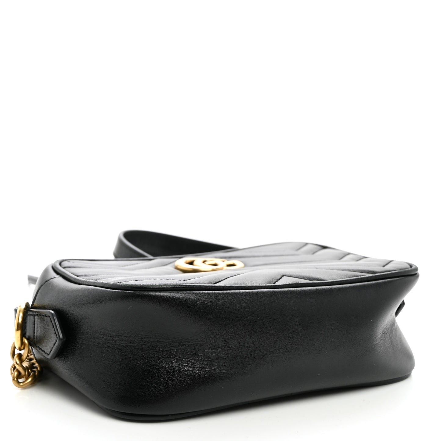 Calfskin Matelasse Mini GG Marmont Camera Bag Black