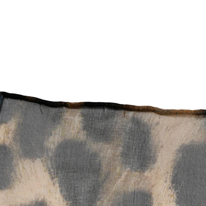Alexander McQueen Silk Chiffon Leopard Skull Scarf Brown 11 of 11