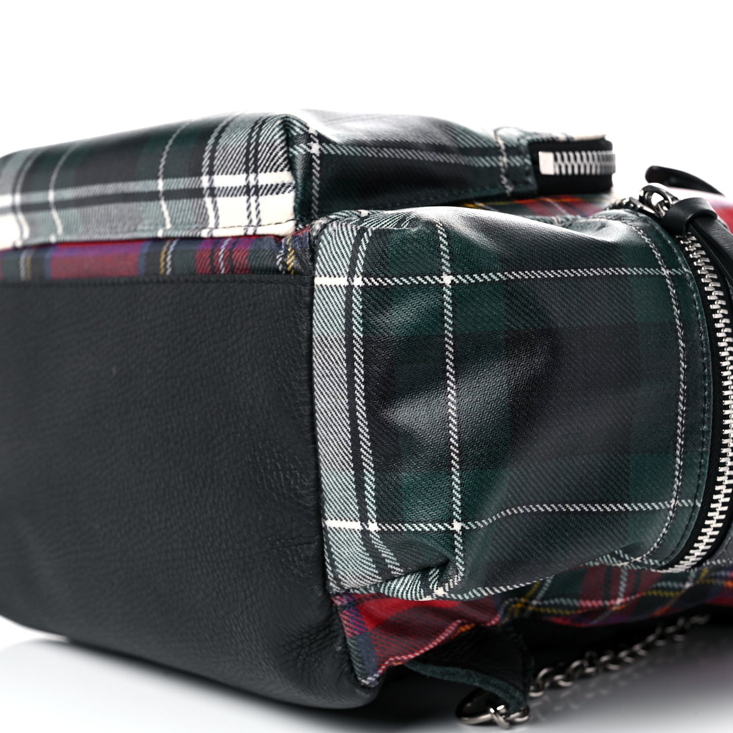 Laminated Tartan Patchwork Medium Rucksack Backpack Military Red