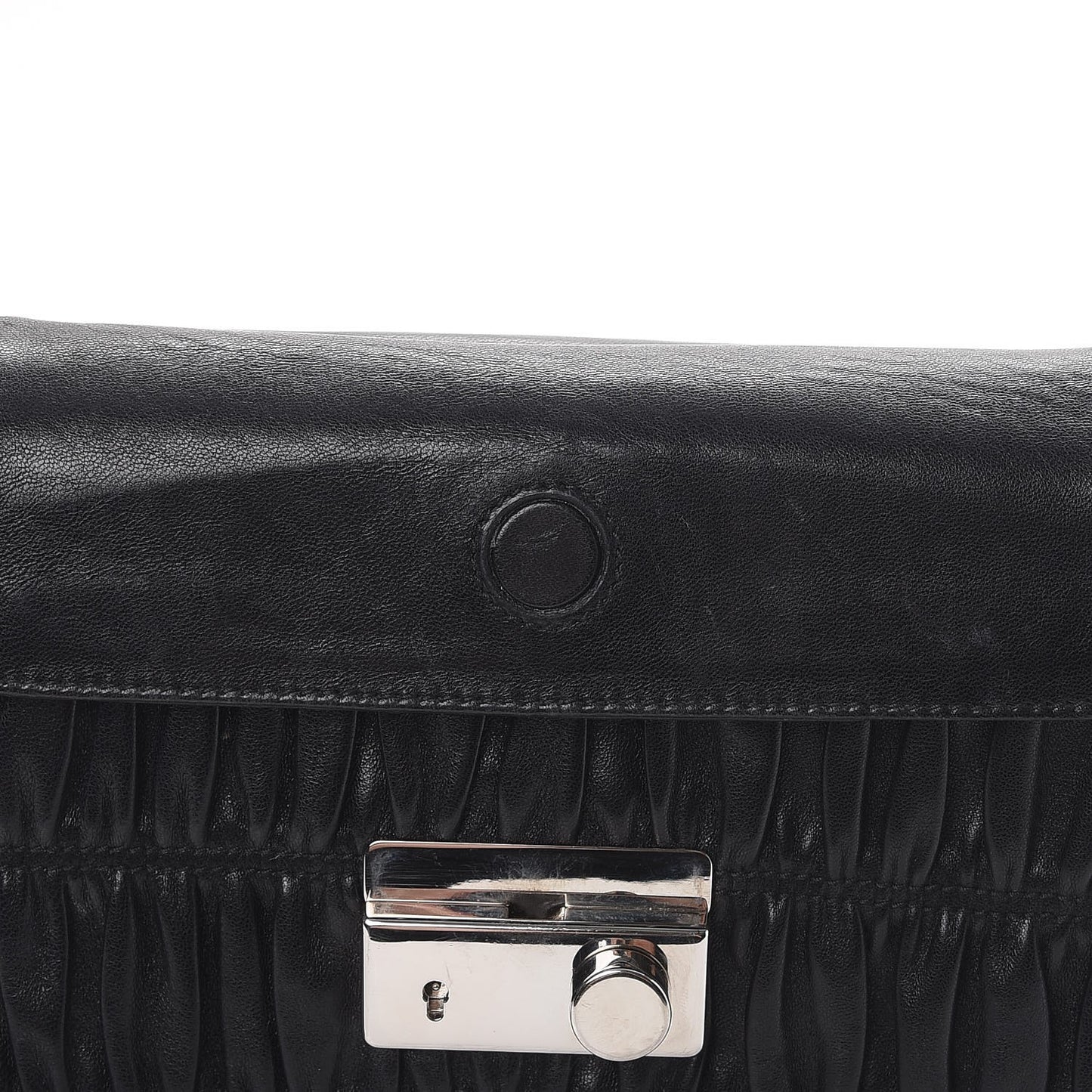 Nappa Gaufre Sound Chain Flap Shoulder Bag Black