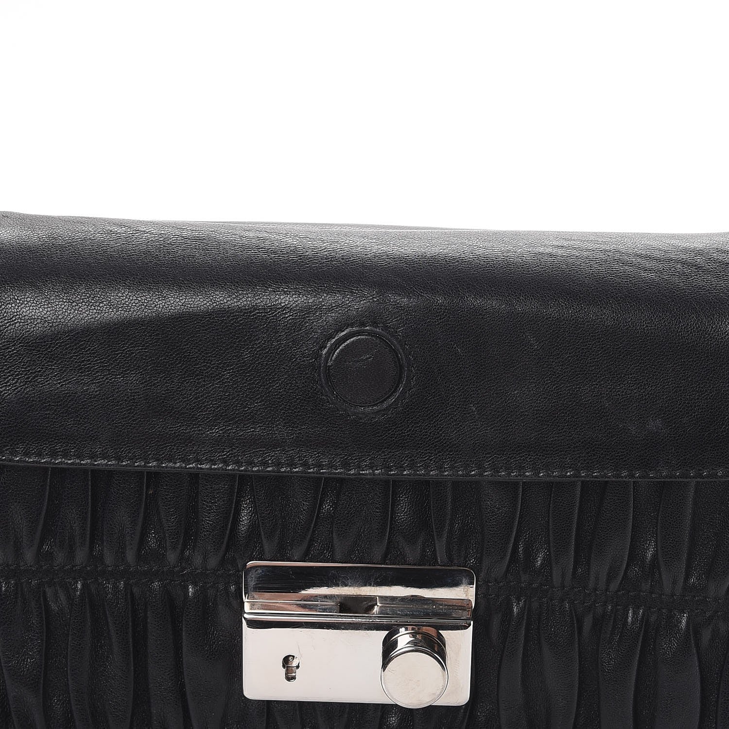 Prada Nappa Gaufre Sound Chain Flap Shoulder Bag Black 9 of 9