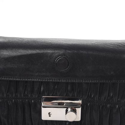 Prada Nappa Gaufre Sound Chain Flap Shoulder Bag Black 9 of 9